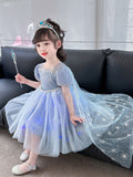 YK Girls Embellished Sequined Gown Dress