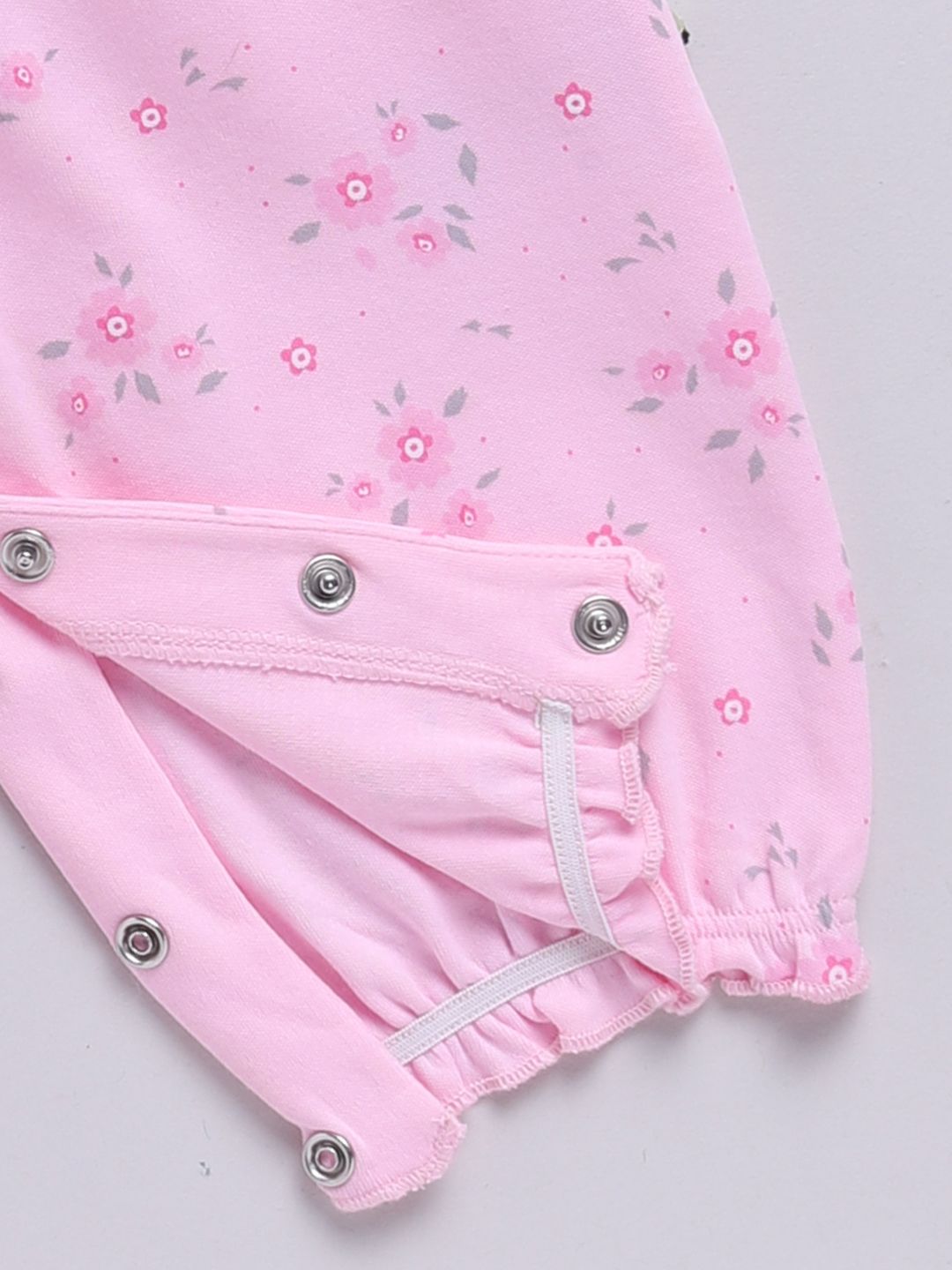 Moms Love Infant Girls Floral Print Pure Cotton Rompers With Ruffle Detail