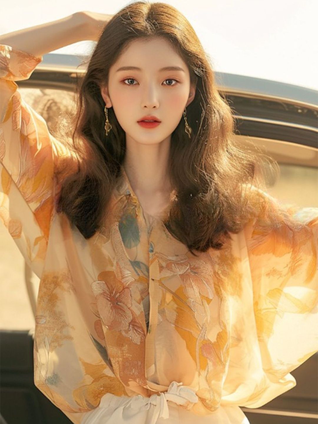 all about you Women Floral Print Shirt Style Top