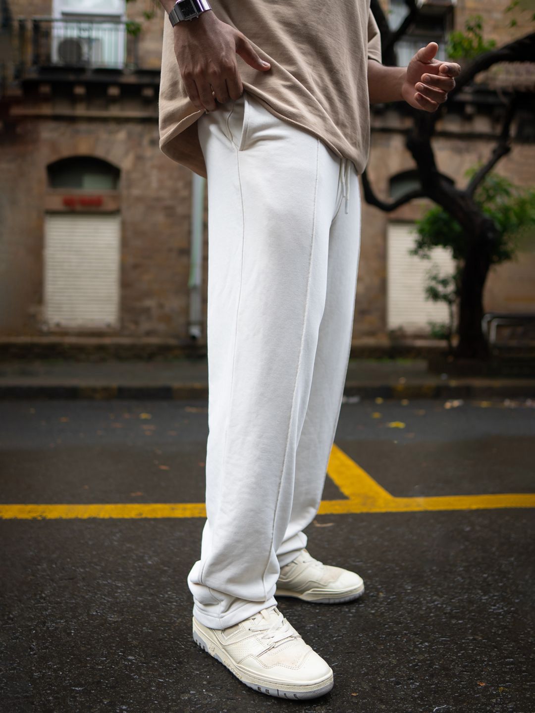 Powerlook Men Baggy-Fit Mid-Rise Track Pants