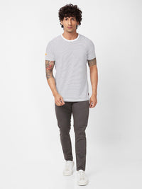 SPYKAR Striped Slim Fit Cotton T-shirt