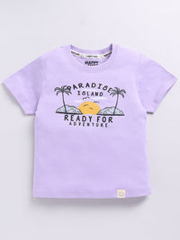 Happy Faces Boys Pure Cotton Typography & Graphic Printed T-shirt