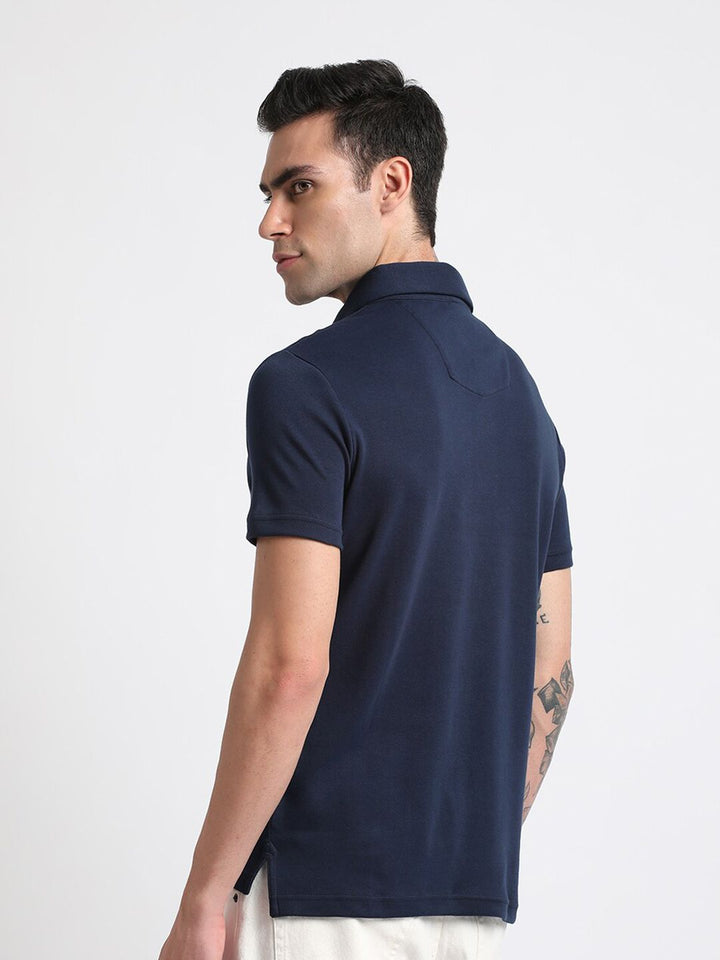 THE BEAR HOUSE Polo Collar Slim Fit Pure Cotton T-shirt