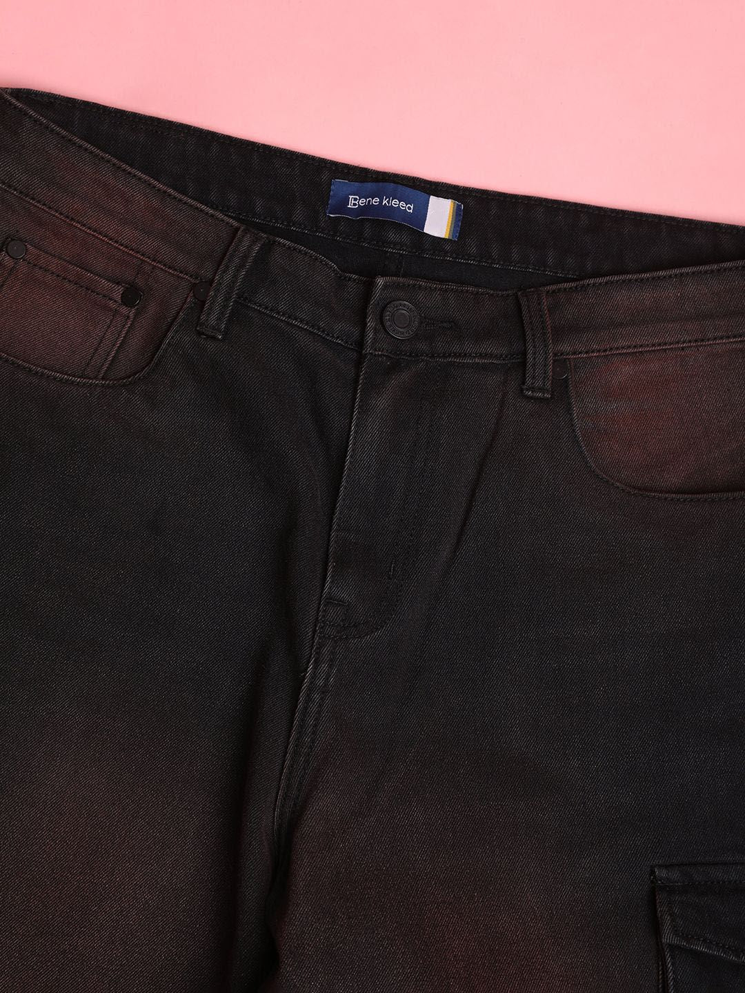 Bene Kleed Men Loose Cropped Rust Tinted Jeans