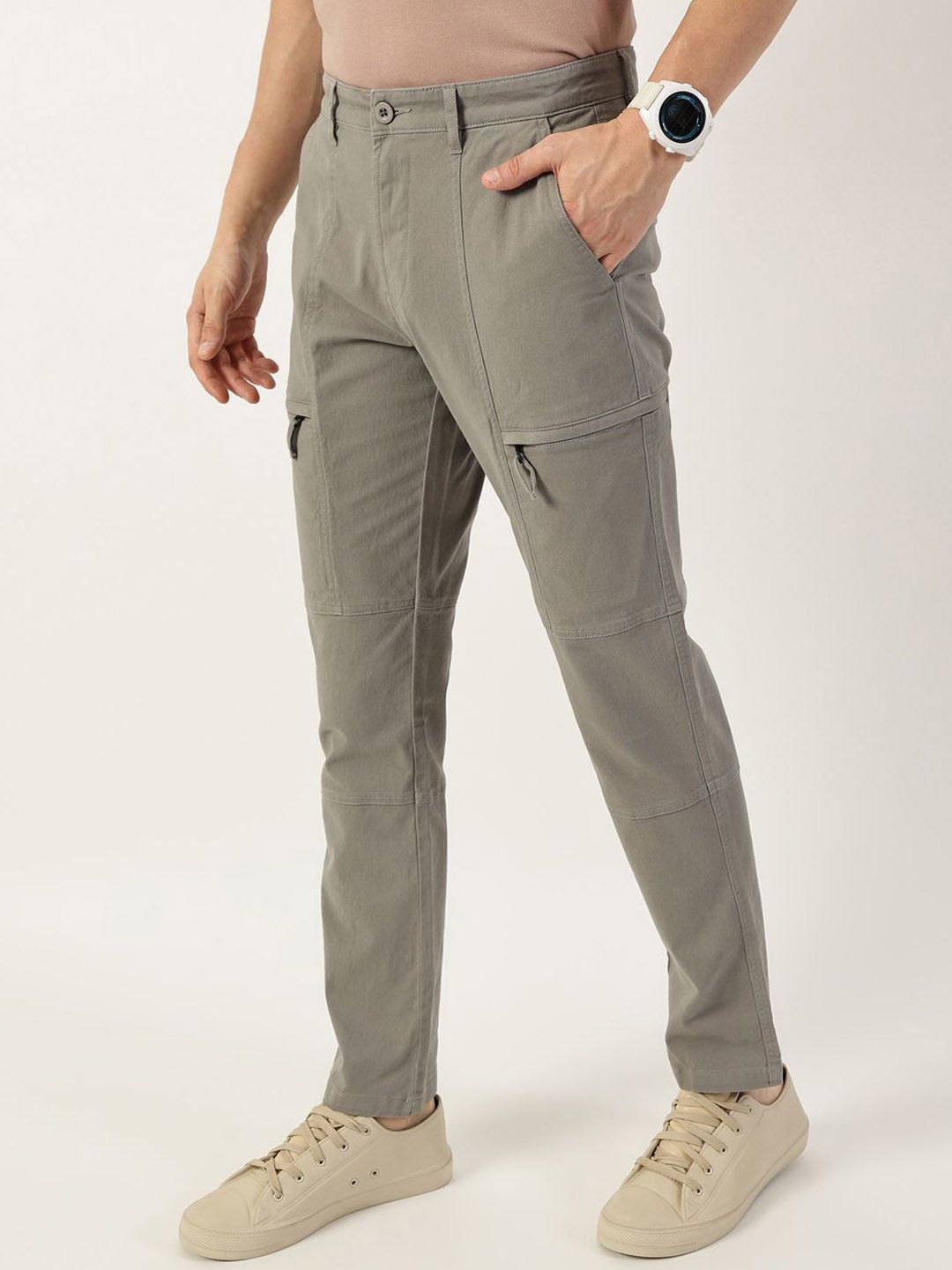 Thomas Scott Men Smart Easy Wash Regular Fit Mid-Rise Cargos