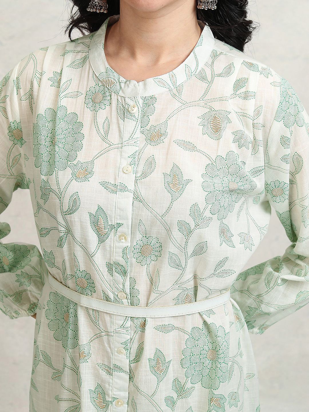 Vishudh Floral Print A-Line Dress