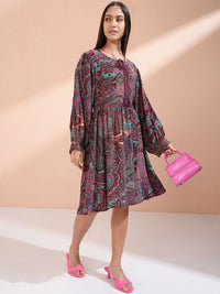 Vishudh Women Ethnic Motifs Printed Fit & Flare Dress