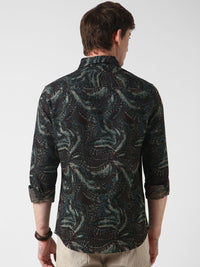 VASTRADO Men Classic Slim Fit Floral Opaque Printed Casual Shirt