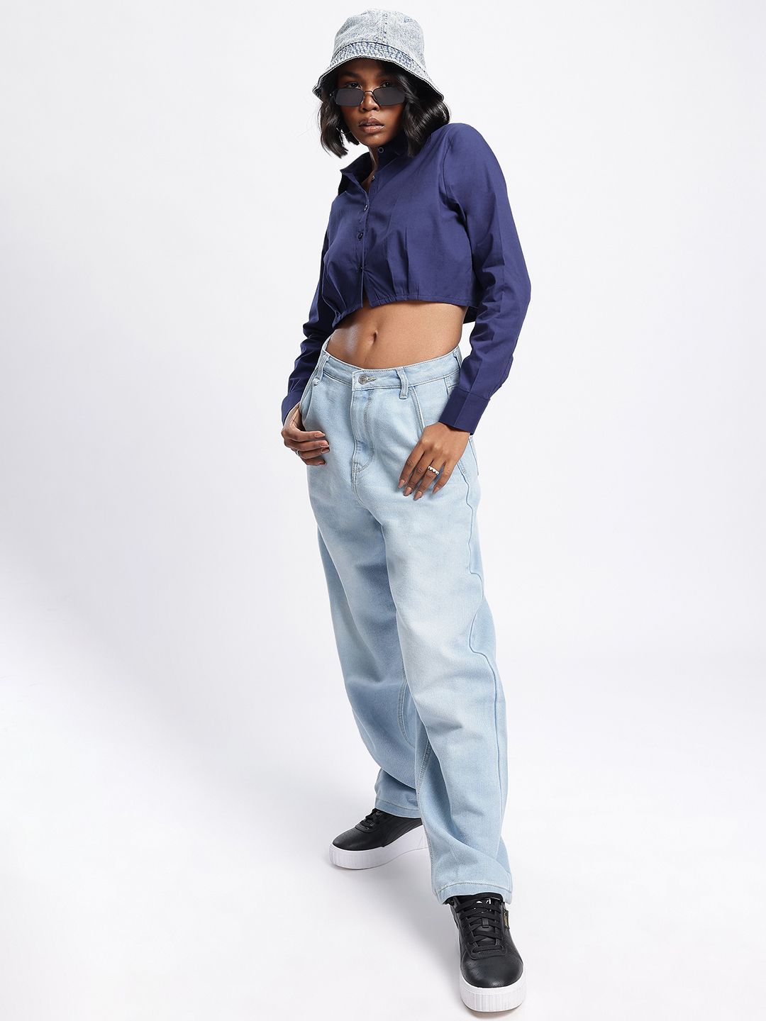 DressBerry Minimalist Majesty Boxy Crop Shirt