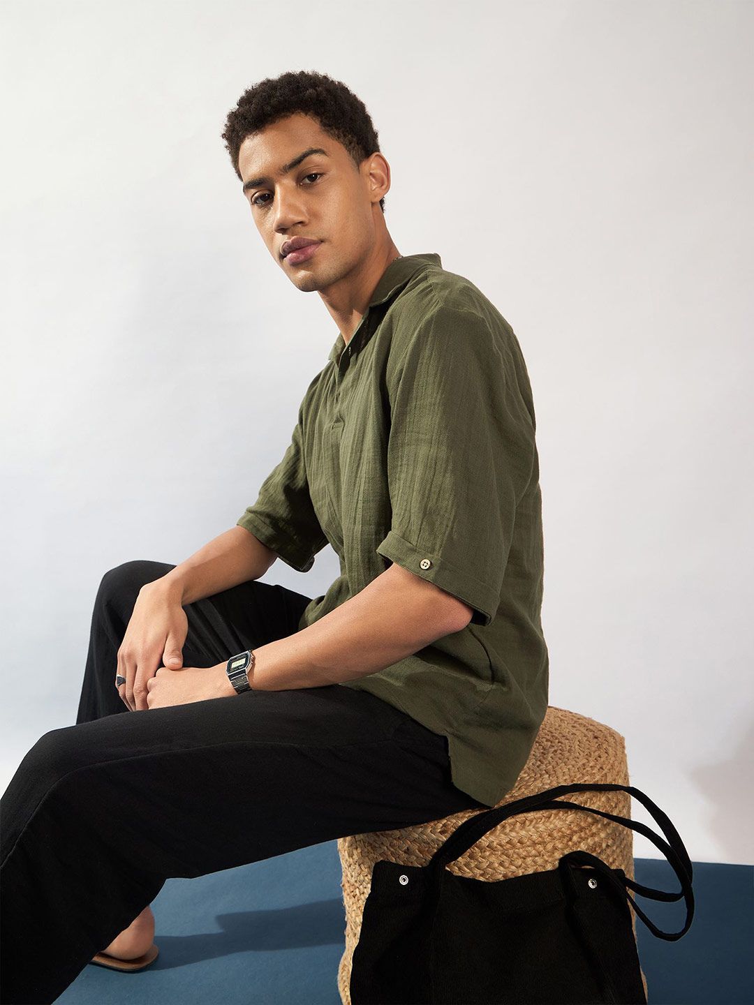 Dennison Men Muslin Cotton Double Gauge Shirt Besar