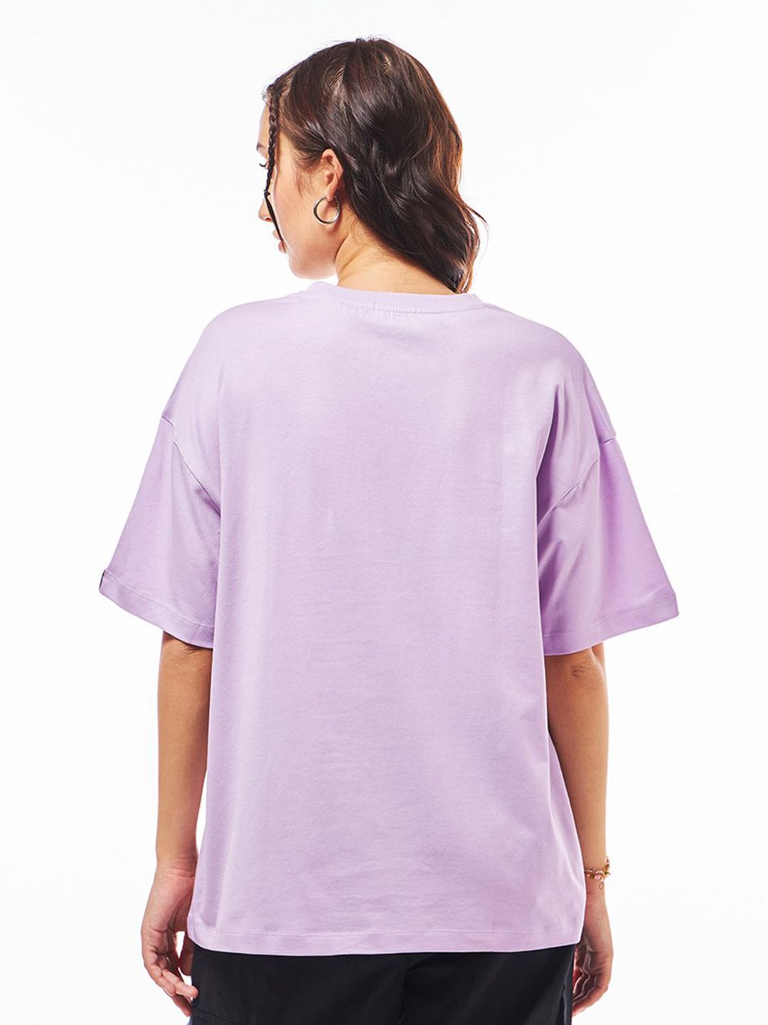 Bewakoof Women Graphic Printed Round Neck Cotton Oversized T-shirt