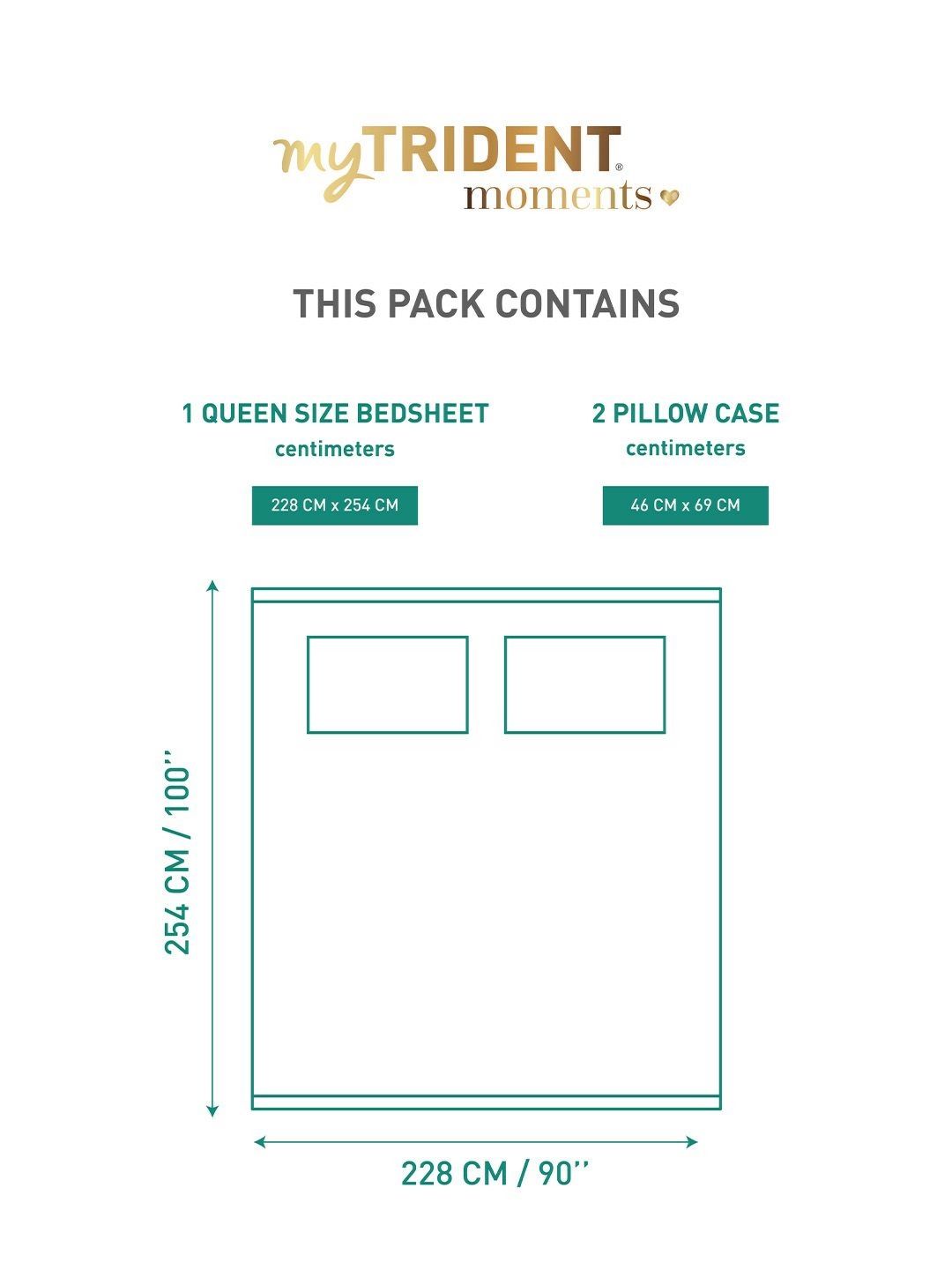 MYTRIDENT Aster Yellow Moments Flat 120TC Queen Cotton 1 Bedsheet with 2 Pillow Covers