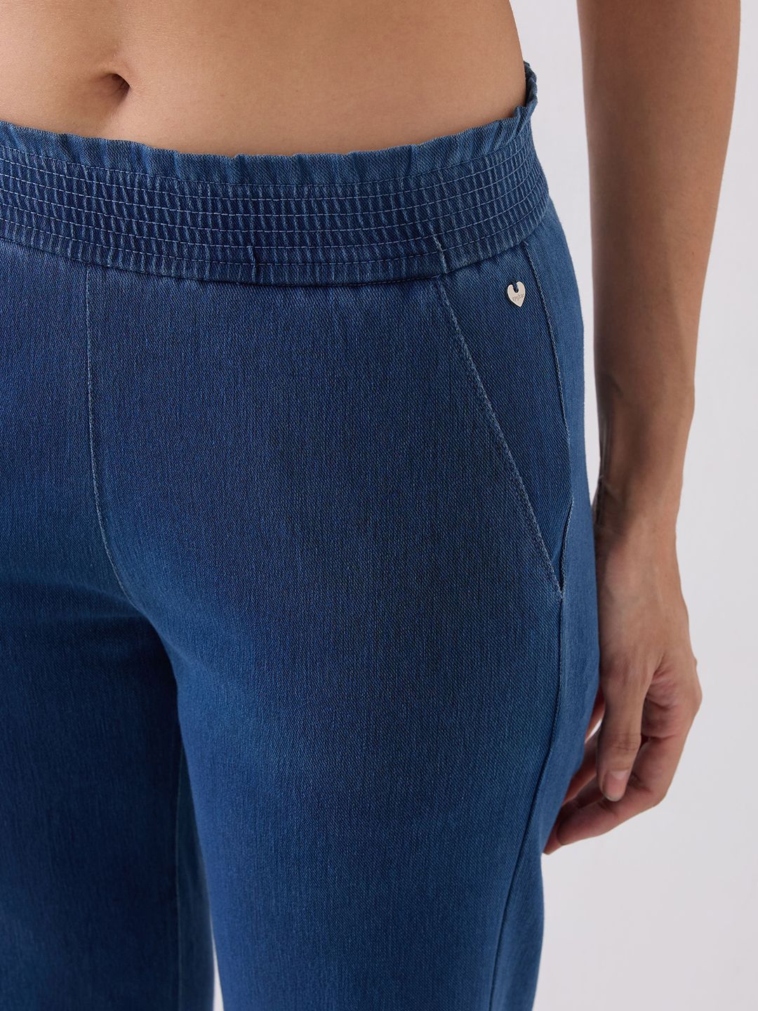 SPYKAR Women High-Rise Tapered Fit Cotton Regular Trousers