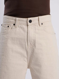 Bene Kleed Men Ecru Relaxed Fit Denim Shorts