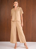 SASSAFRAS Notched Collar Shirt With Trousers Co-Ords