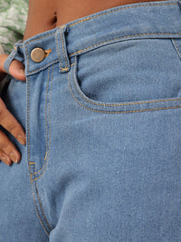 DressBerry Women Urban Cool Slim Fit Printed Stretchable Crop Jeans