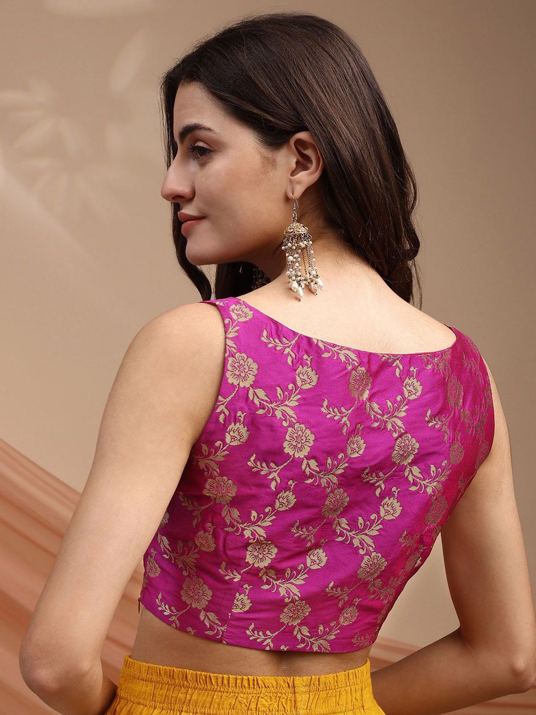 Tikhi Imli Woven Design Brocade Saree Blouse
