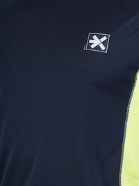 HRX by Hrithik Roshan Colourblocked Raglan Sleeves Sports T-shirt with Brand Logo Detail