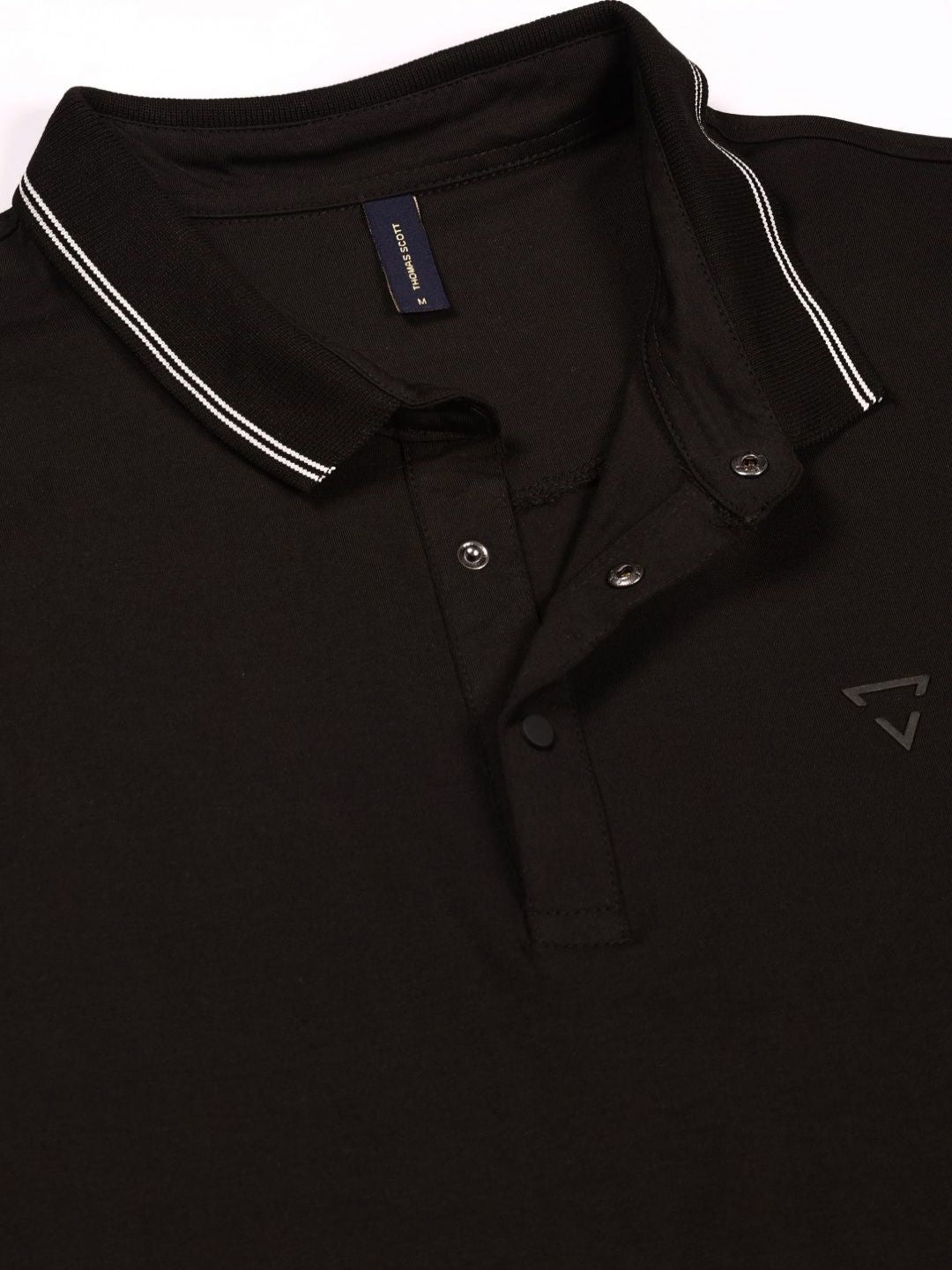 Thomas Scott Men Solid Polo Collar Cotton T-shirt