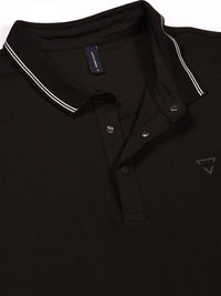 Thomas Scott Men Solid Polo Collar Cotton T-shirt