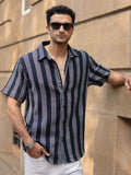 Powerlook Men Striped Spread Collar Cotton Casual Shirt