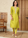 W Women Ethnic Motifs Embroidered Flared Sleeves Thread Work Kurta
