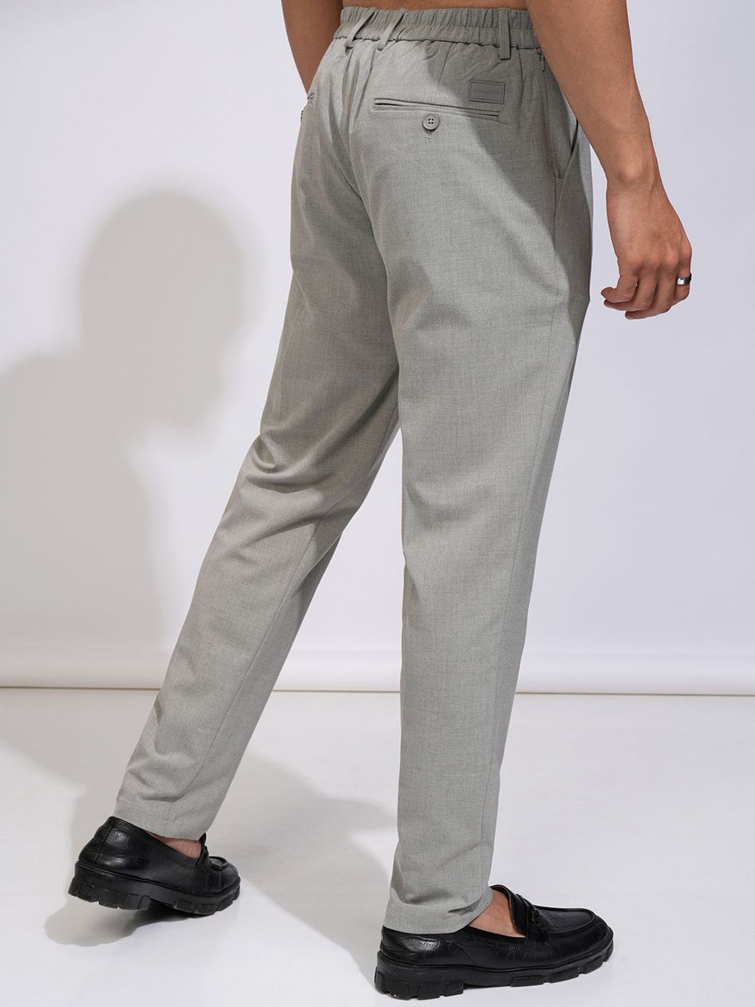 HIGHLANDER Men Corduroy Textured Smart Formal Pant