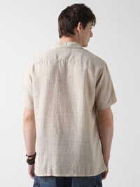 VASTRADO Men Classic Cuban Collar Solid Cotton Oversized Casual Shirt