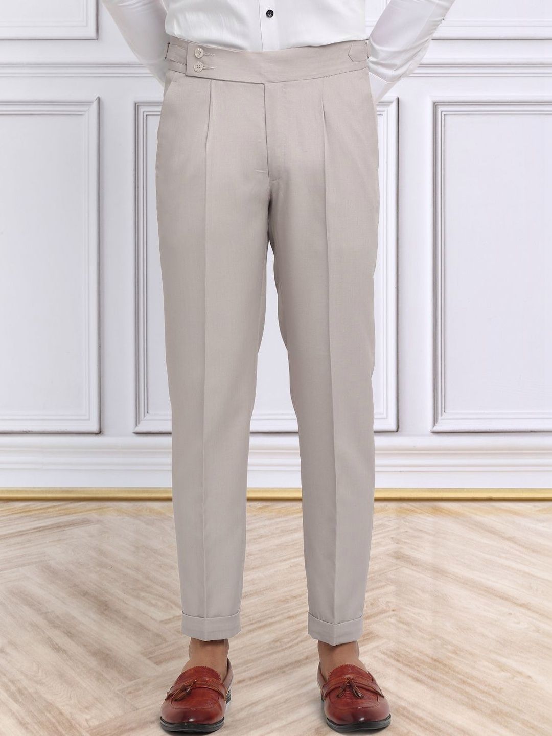 Moda Rapido Men Slim Fit High-Rise Easy Wash Trousers