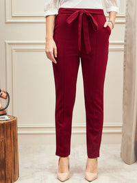 Berrylush Women Smart Skinny Fit High-Rise Trousers