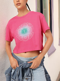 DressBerry Graphic Groove Printed Crop T-shirt