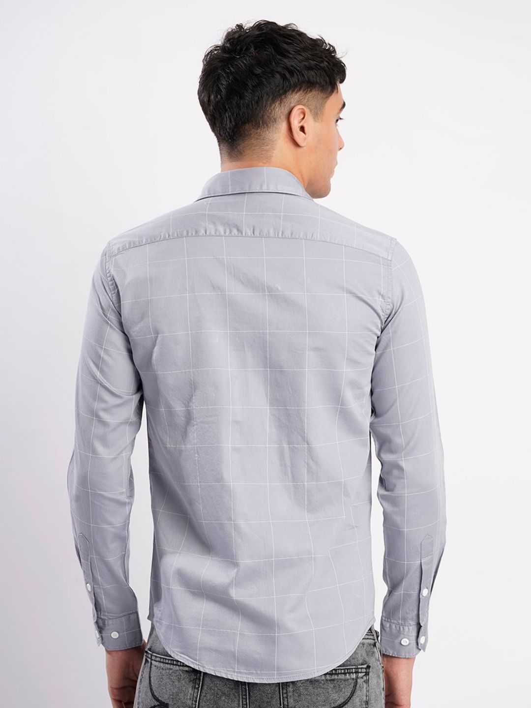 Bene Kleed Checked Spread Collar Pure Cotton Shirt