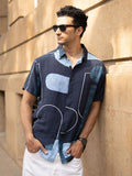 Powerlook Men Navy Abstract Structure Print Shirt