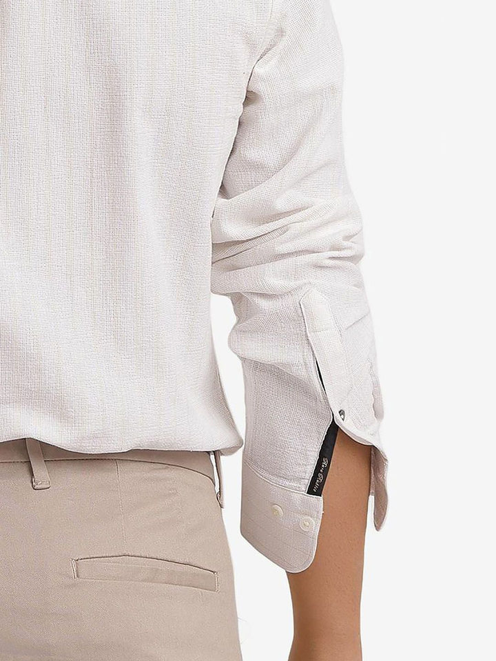 RARE RABBIT Men Comfort Spread Collar Textured Casual Shirt