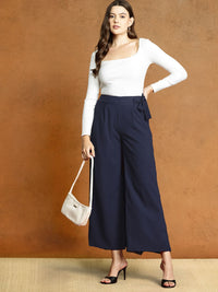 all about you Women Textured Cropped Trousers