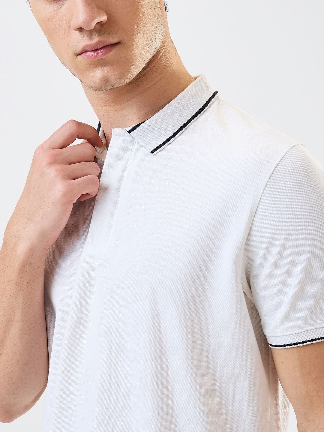 SPYKAR Men Solid Polo Collar Cotton Slim Fit T-shirt