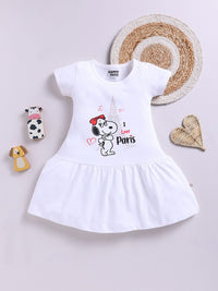 Happy Faces Girls Peanuts Printed Pure Cotton Fit & Flare Dress