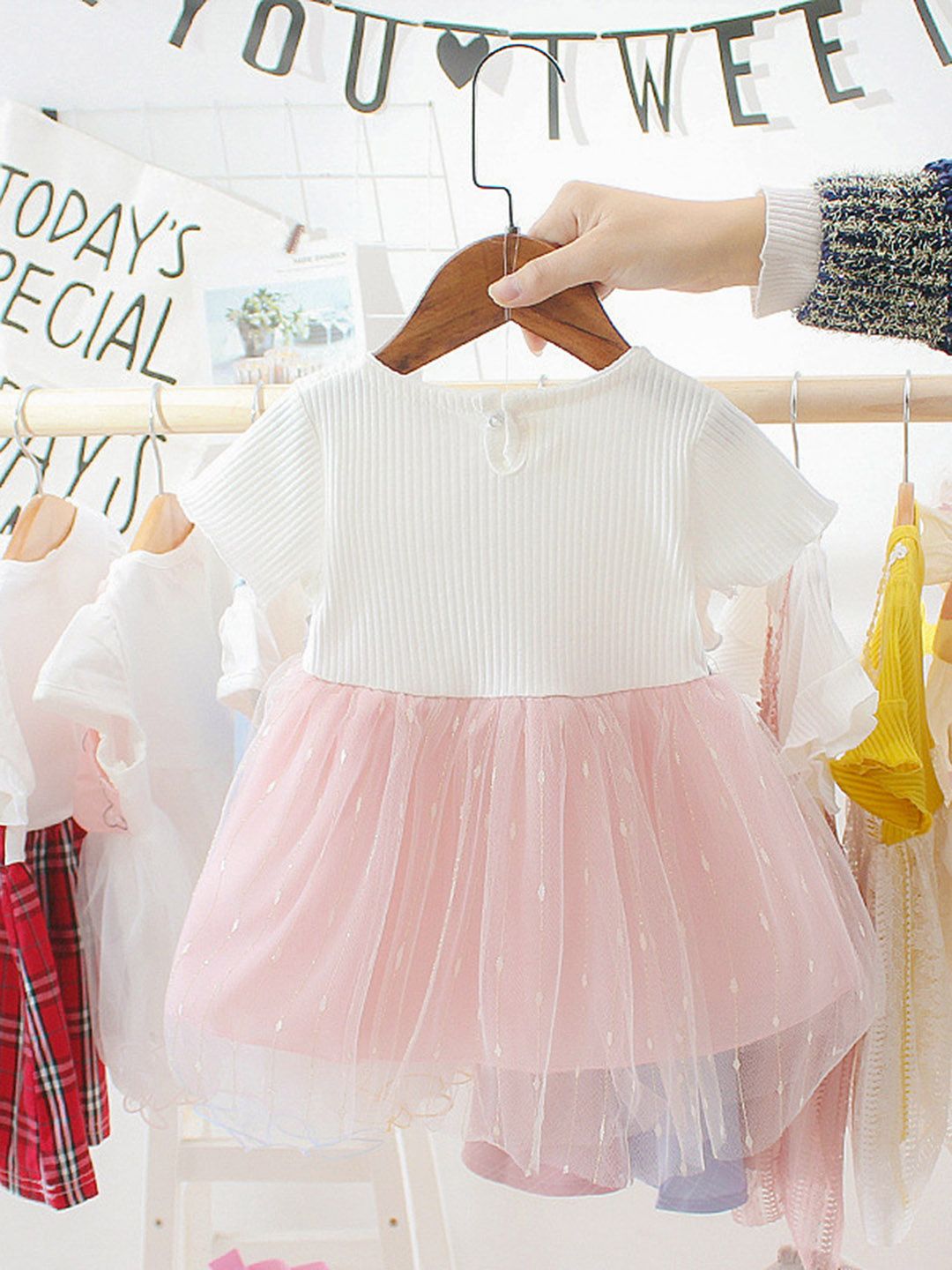 YK Girls Pack of 2 Self Design Fit & Flare Dress