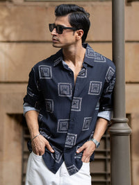 Powerlook Geometric Printed Long Sleeves Shirt