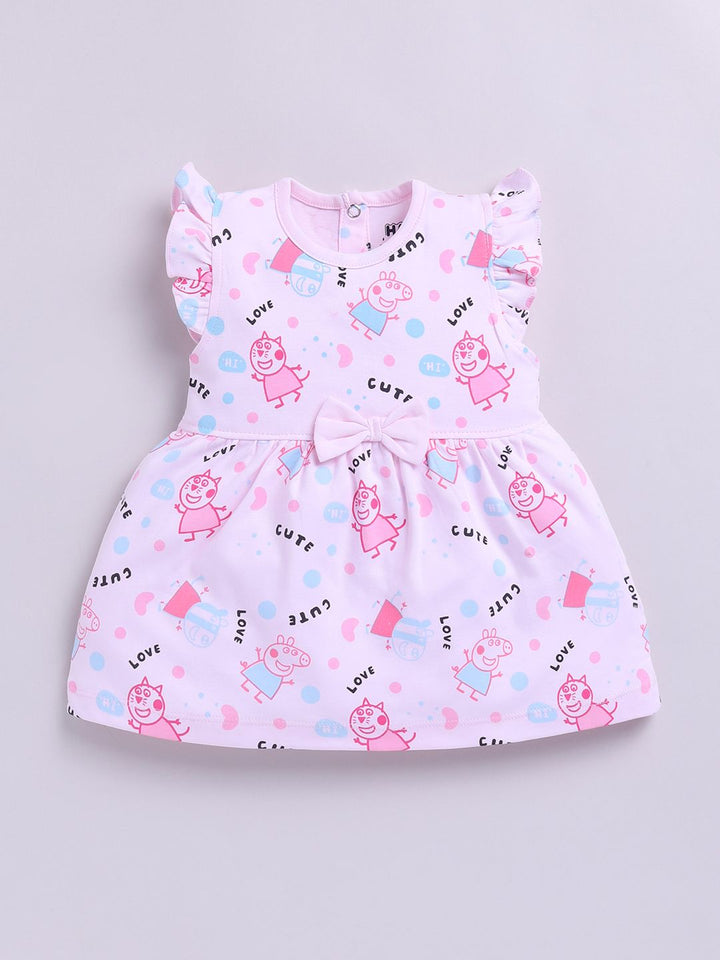 Happy Faces Infant Girls Printed Pure Cotton A-Line Dress
