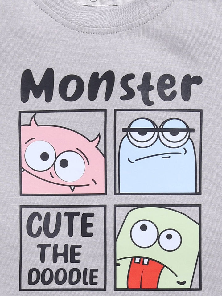 Happy Faces Boys Pure Cotton Typography & Graphic Printed T-shirt