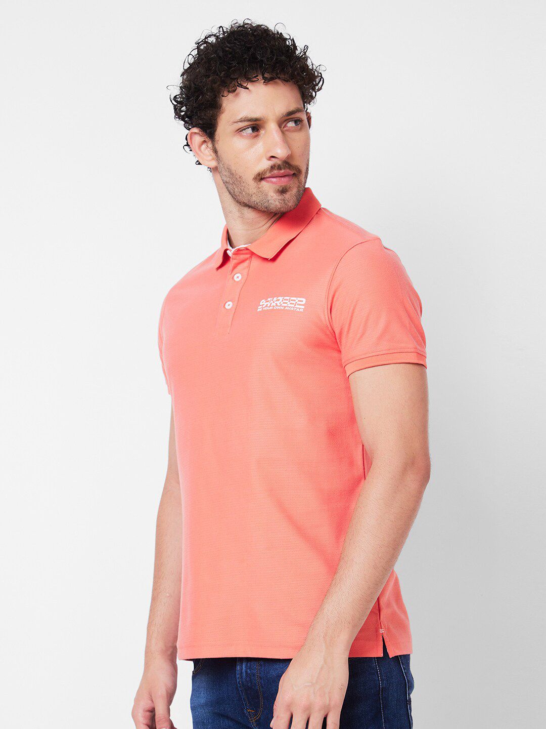 SPYKAR Polo Collar Cotton Slim Fit T-shirt