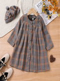 YK Checked Shirt Dress