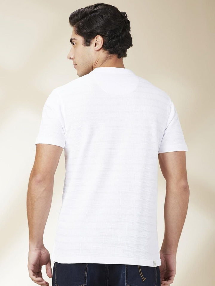 Being Human Men Self Design Henley Neck Cotton T-shirt