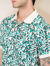 Being Human Men Abstract Printed Polo Collar Slim Fit T-shirt