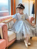 YK Girls Printed Fit & Flare Dress