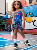 YK Girls Printed Top with Shorts