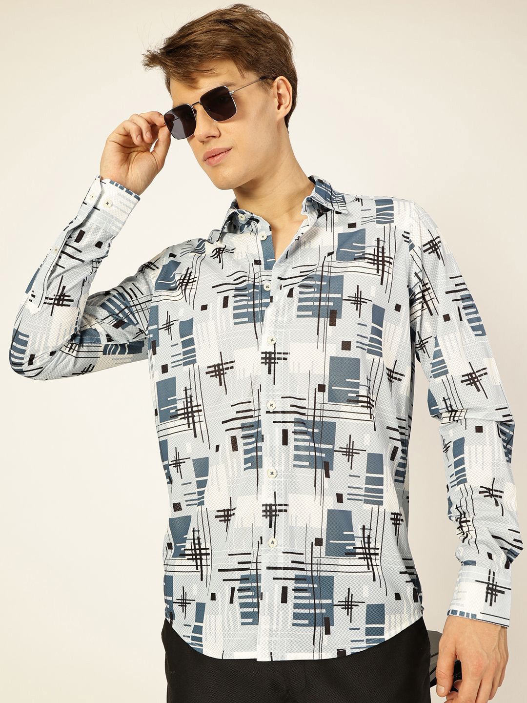 Thomas Scott Men Premium Graphic Printed Slim Fit Casual Shirt