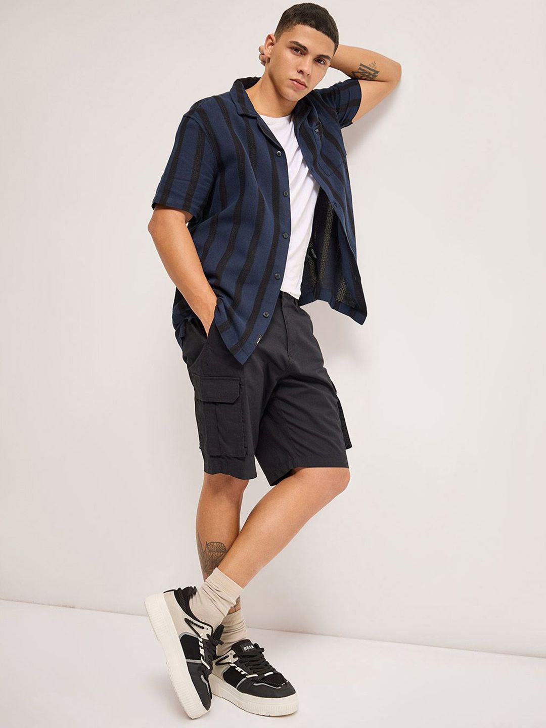 THE BEAR HOUSE Men Multi Stripes Opaque Casual Shirt