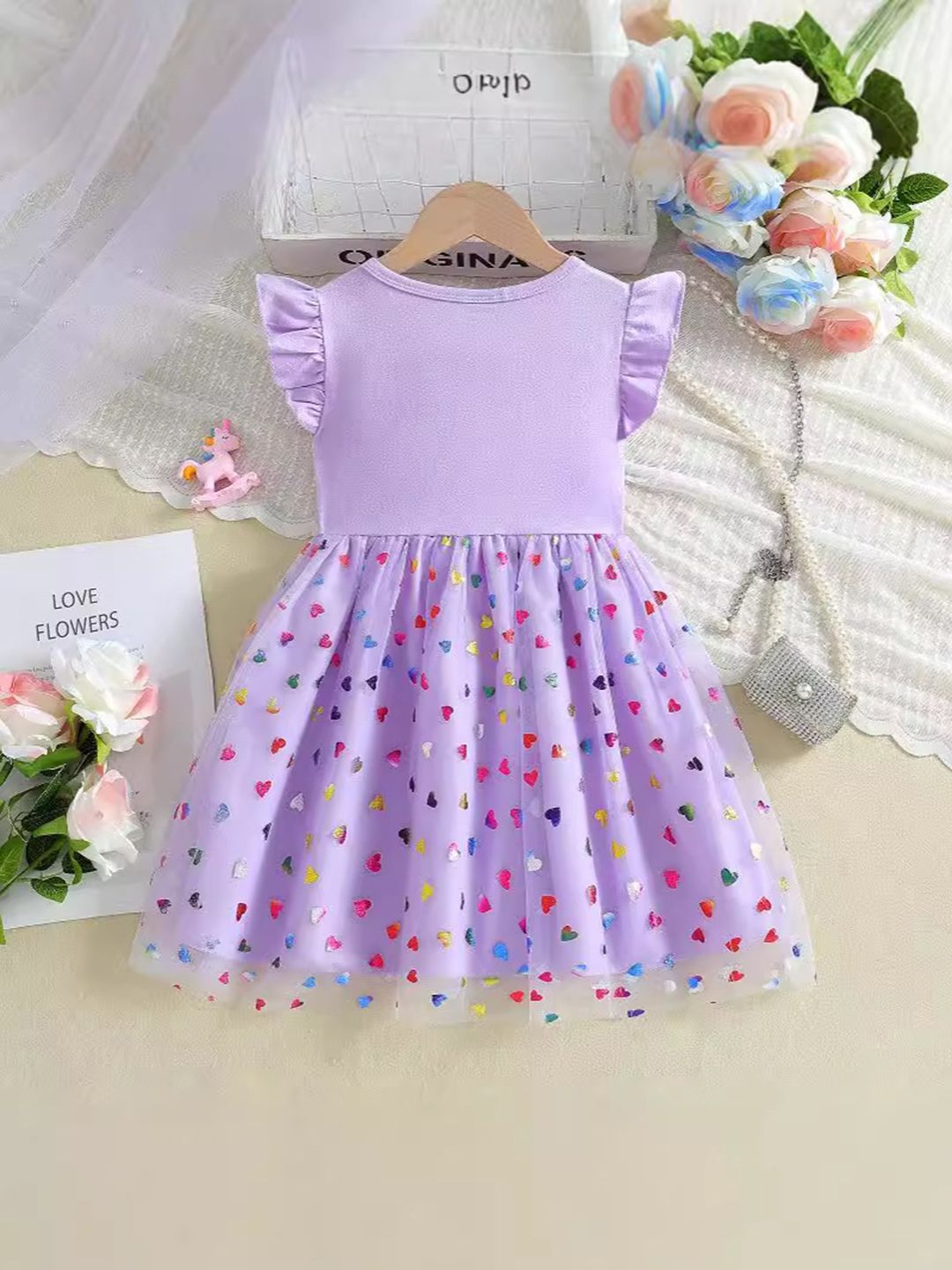 YK Polka Dot Print Fit & Flare Dress